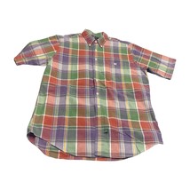 Hunt Club Shirt Mens Large Tall Multicolor Plaid 100% Cotton Pleated But... - $24.18