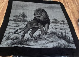 Vintage San Marcos Blanket Majestic Lion 94”x81” - £129.84 GBP