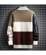 Men&#39;s Long Sleeve Sweater Color Block Fall Colors Pull Over - £19.84 GBP