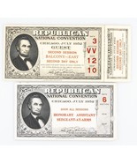 Lot De 2 1952 Républicain National Convention Billets (1 Unripped), Au État - $181.80