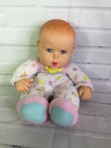 Vintage 1998 Toy Biz Gerber Head Baby Girl Doll Blue Eyes Red Blonde Hair - £19.16 GBP