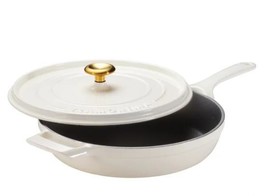 Tramontina Cast Iron Skillet White 12&quot; Enameled Lid Oven Safe PFAS Free ... - $1,677.41 MXN