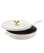 Tramontina Cast Iron Skillet White 12&quot; Enameled Lid Oven Safe PFAS Free ... - $1,677.41 MXN