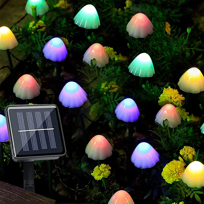 Solar Mushroom Fairy String Lights Led Outdoor Waterproof 8Modes Solar Powered I - £156.35 GBP