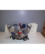 NIB Lenox Morning Sunshine Rooster Bowl w Wrought Iron Display Stand &amp; G... - $467.67 MXN