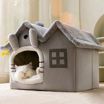 Foldable Cat House Winter Warm Chihuahua Cave Bed Cat Basket for Small D... - £62.47 GBP+