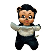 Knickerbocker Rubber Face Happy Panda Bear Doll Plush Sitting 9 Inch Vin... - $38.46