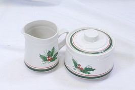 Anchor Hocking Holiday Charm Christmas Creamer and Sugar Bowl - £17.96 GBP