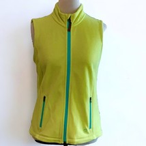 Talbots Ladies Petite green sleeveless fleece vest zip front pockets col... - £24.69 GBP