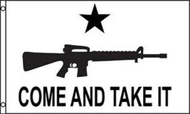 2 COME AND TAKE IT GUN 3 X 5 FLAG 3x5 ADVERTISING FL463 guns RIFLE black... - $12.30