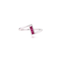 Natural Ruby Bypass Ring 925 Sterling Silver Ruby Gemstone Ring For Anniversary - $95.00