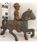VItg. Brown Cast Iron Toy Calvary Officer Mounted Horseback 1930s [e-09] - $275.97 MXN