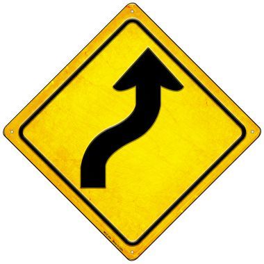 Curve Right Novelty Mini Metal Crossing Sign MCX-454 - Plaques & Signs