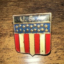 USA SHIELD VINTAGE FLAG  STARS LAPEL HAT PIN UP US ARMY MARINES NAVY AIR... - £8.93 GBP