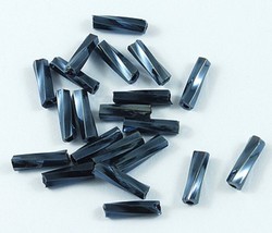 Z  1 pound Bugle Beads twisted glass Marine Blue SEED706 - £9.92 GBP