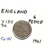Great Britain 6 Pence, 1961, Copper-Nicklel, KM130, Queen Elizabeth - $18.72 MXN