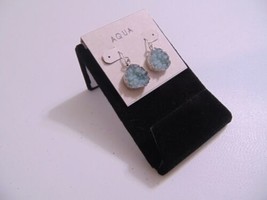 Aqua 1.25&quot; Silver Tone Resin Rock Fish Hook earrings B4640 - $4.77