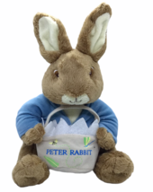 Peter Rabbit Holding Basket Plush Bunny 2012 Beatrix Potter Frederick Warne - $17.99