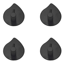 CozyTower 4 Pack Metal hooks Wall Hook Stick on Bathroom or Kitchen (Black) - $11.20 CAD