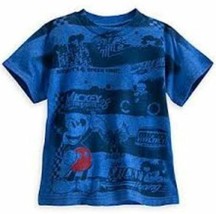 Disney Store Mickey Mouse Motosports Speed Shop T-Shirt For Boys Sz 2/3 7/8 - £7.89 GBP