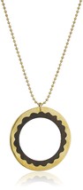 Lena Bernard 36&quot; Long Rosewood &amp; Brass Hamma Pendant Ball Chain Necklace NWT - £15.03 GBP