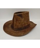 Western Cowboy Hat UNITED HATTERS CAP &amp; MILL WORKS Brown L VINTAGE - £34.56 GBP