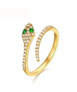 Golandstar Snake Shaped Rhinestones Ring for Women Adjustable Jewelry Ri... - £23.26 GBP