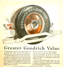 Antique 1924 Goodrich Tires XL Advertisement Ephemera Automobilia 14 x 1... - $26.49