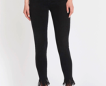 FRAME Womens Skinny Fit Jeans Le High Fringe Solid Washed Black 27W G042... - $87.69