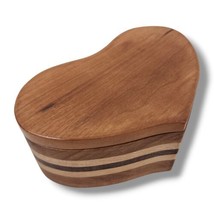 Heart Shaped Box Handmade Woodworking Craft Trinket Keepsake Jewelry Storage - £22.15 GBP