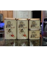 Cheinco Tin Canisters Labeled Flour Sugar Coffee Tea Bicentennial Set 17... - $851.79 MXN