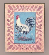 Rooster Farmhouse Country Style Wall Decor Portrait By M Gordan Art Print Plaque - £11.82 GBP