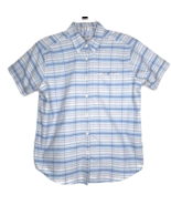Cabin Creek Womens Shirt Size 8P Button Up Short Sleeve Blue Plaid - £15.71 GBP