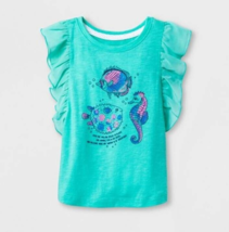 Toddler Girls T-Shirt US 12M &quot;Seahorse&quot; Iridescent Green - Cat &amp; Jack™ - $0.99