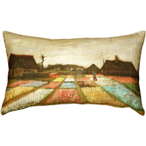 Van Gogh Flower Beds in Holland Throw Pillow, Complete with Pillow Insert - £29.79 GBP