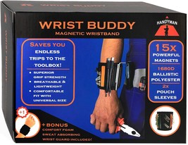 Magnetic Wristband, 15X Powerful Magnets for Screws, Nails, Drill Bits, Universa - £24.74 GBP