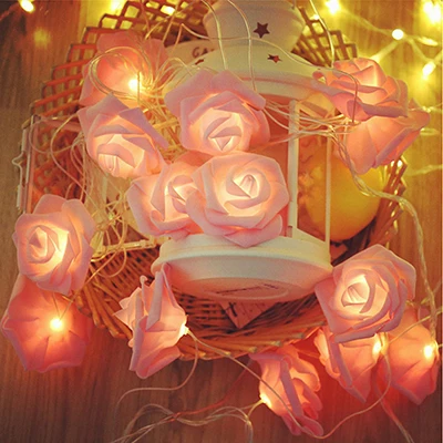 10/20/40 LED White Pink Rose Flower Christmas Lights Holiday String Lights USB/B - £121.96 GBP