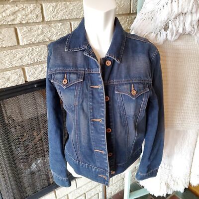 GAP Vintage Wash Dark Denim Jacket Jean Jacket Sz S - £14.03 GBP