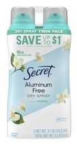 Secret Aluminum Free Dry Spray Deodorant, Midnight Jasmine, 48 Hour, Pack of 2 - £14.18 GBP