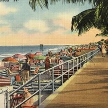 Florida Vintage Postcard Beach Boardwalk Fort Lauderdale - £13.30 GBP