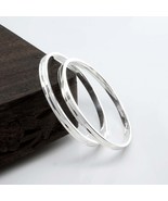 Pure Silver Joint-less solid Kada Kids Bangle Bracelet Pair - 5cm - $2,024.42 MXN