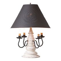 Harrison Lamp in Americana White with Textured Black Tin Shade image 2