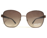 Anne Klein Sunglasses AK7072 200 Mocha Brown Blue Wire Rim Frames brown ... - $93.61