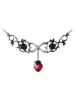Alchemy England P868 Infinite Love Black Rose Red Heart Necklace Gothic ... - $1,394.29 MXN