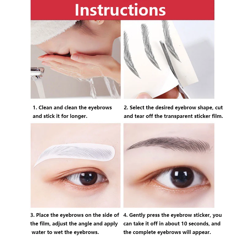 House Home 4D Hair Like Eyebrows Stickers Makeup Waterproof Eyebrow Tattoo Stick - £19.50 GBP