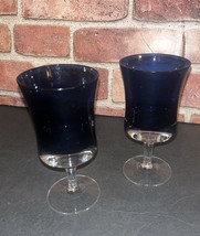 Vintage Mirage Blue By Denby Crystal Cocktail Glasses 5-5/8” Set Of 2 - $42.08