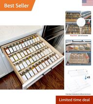 Clear Acrylic Spice Drawer Organizer, 4 Tier- 2 Set Expandable From 13" ... - $41.04