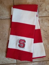 NCSU NC State Wolfpack Red White Stripe Winter Scarf  62&quot; x 7&quot; - $7.92