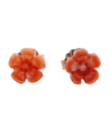 14k Rose Gold Carved Genuine Natural Coral Flower Stud Earrings (#J7350) - €149,94 EUR 14k Rose Gold Carved Genuine Natural Coral Flower Stud Earrings (#J7350) - €149,94 EUR