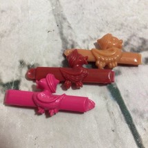 Vintage 80’s Goody Snap-Tight Kiddie Barrettes Tan Red Pink Ducks Lot Of 3 - £9.49 GBP